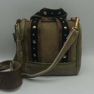 Mona B Upcycled, Distressed Canvas Crossbody